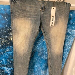 Man blue purple jeans